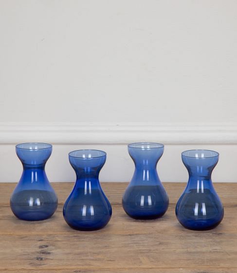 English 20th Century Blue Glass Hyacinth Vases DA3539265