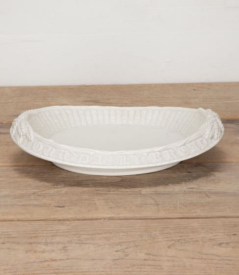 19th Century 'Give Us This Day Our Daily Bread' Parian Ware Bread Plate DA3541771