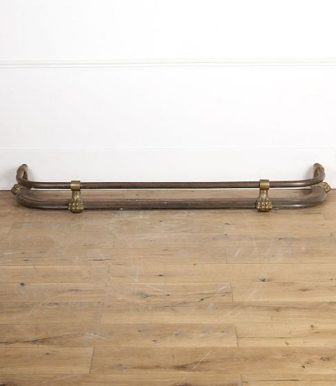 English Brass and Steel Fender with Fire Irons DA3619729