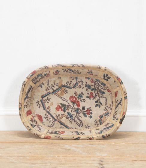 18th Century Glazed Cotton Covered Basket DA4237067