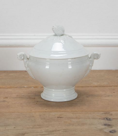 Early 20th Century French White Ironstone Tureen Soupier DA4239892