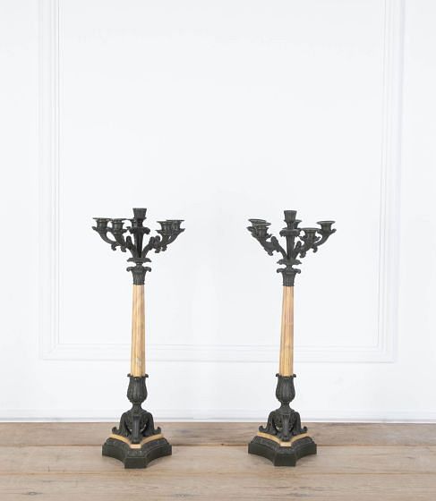 19th Century Marble and Bronze Candlesticks DA4335831