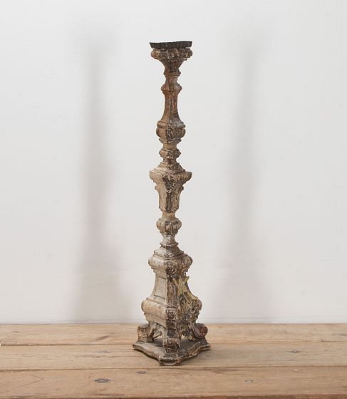 18th Century Italian Single Silver Gilt Church Alter Stick DA4341694