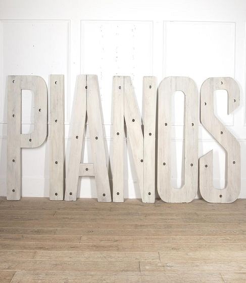 SALE: Large 20th Century French 'PIANOS' Pine Letters DA4415860