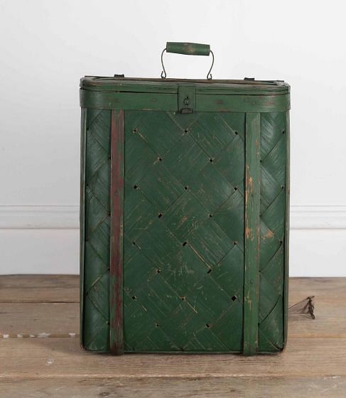 19th Century French Green Cherry Pickers Basket DA4429548