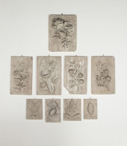 Set of Nine 18th Century Dutch Botanical Plaster Bas-Reliefs DA4442889