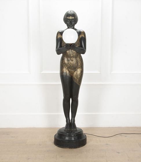 20th Century French Art Deco Lady Statue Lamp DA4641138
