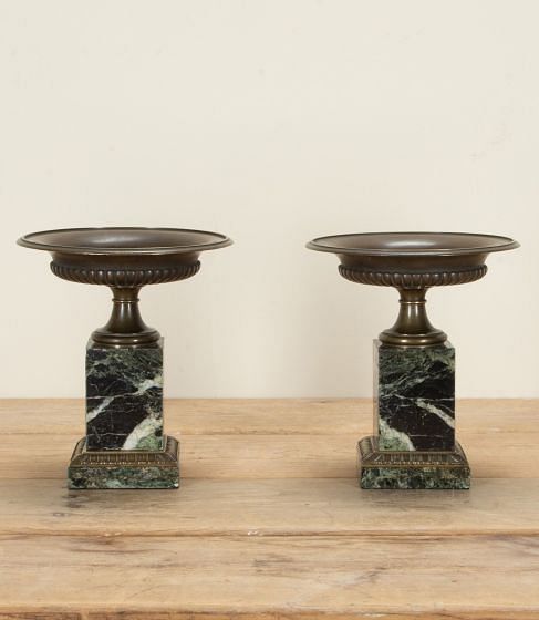 Pair of 19th Century French Bronze and Marble Tazzas DA5242394