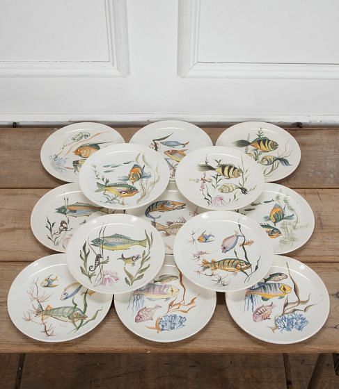 Set of Thirteen Modernist Hand Painted Ceramic Portuguese Plates By Hansi Stael DA5840264
