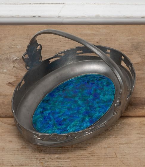 20th Century Archibald Knox Tudric Pewter and Enamel Basket For Liberty & Co DA5840267