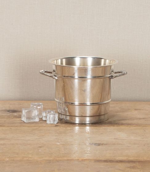 Mid-Century Silver Plated Ice Bucket with Removable Ice Melt Tray DA5842660