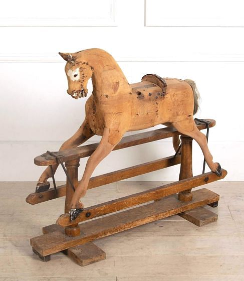 19th Century Carved Wooden Rocking Horse DA6061330