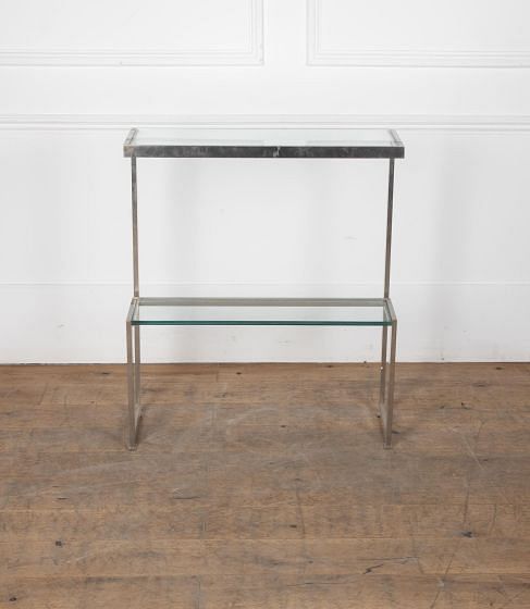 1970s Italian Chrome and Smoked Glass Console Table DA6330120