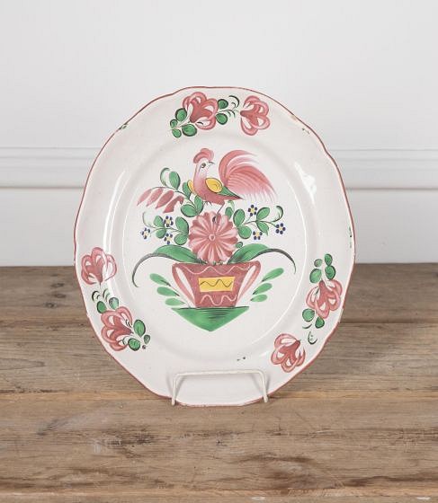 18th Century Strasbourg Platter with Cockerel Decoration DA7231219