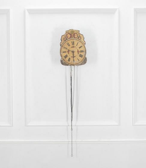 19th Century French Clock with Painted Floral Decoration DA7236850