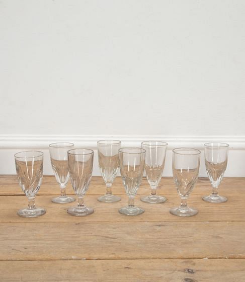 19th Century French Bistro Glasses with Ribbed Decoration DA7240343
