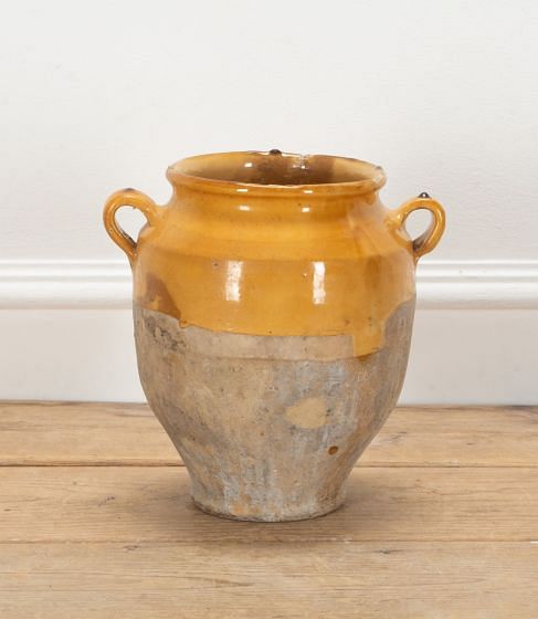 19th Century French Confit Pot with Yellow Glaze DA7240382