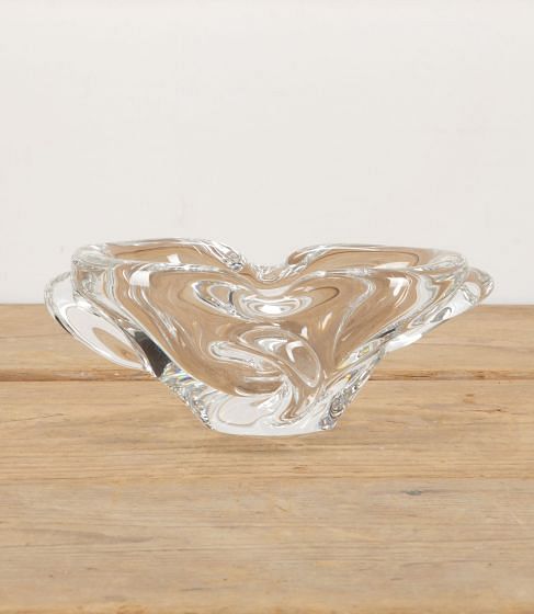 20th Century Heavy Freeform Clear Glass Dish by Serves France DA7241113