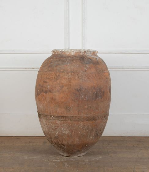 Large 19th Century Spanish Limed Terracotta Pot DA7435632