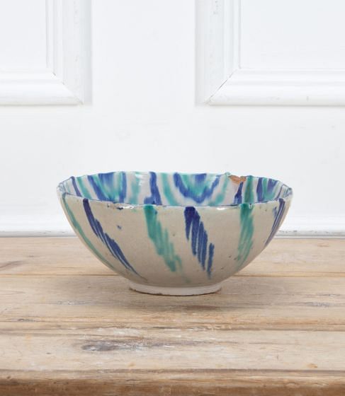 19th Century Spanish Hand Painted Fajalauza Bowl DA7439122