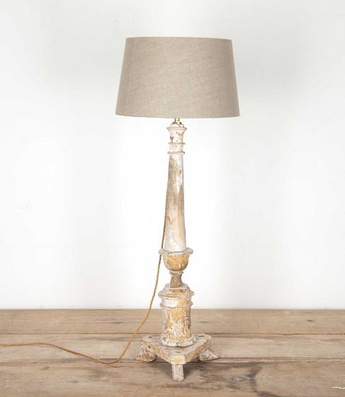19th Century French Wooden Candlestick Lamp DA7542236