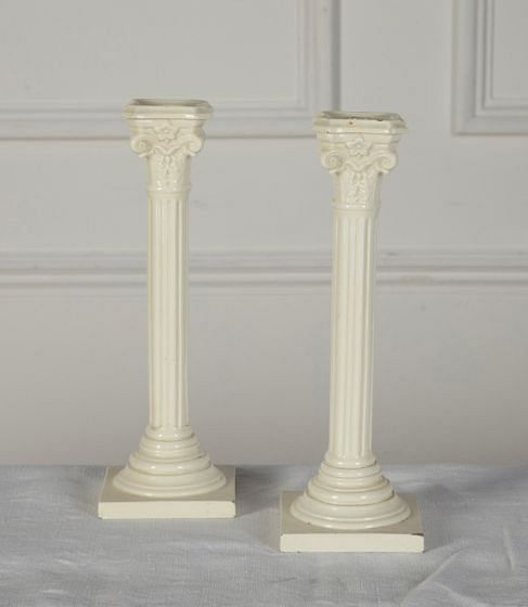 Pair of 19th Century English Creamware Candlesticks DA7611529