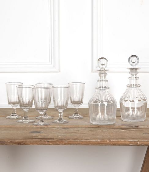 19th Century English Decanter and Glasses Set DA7626672