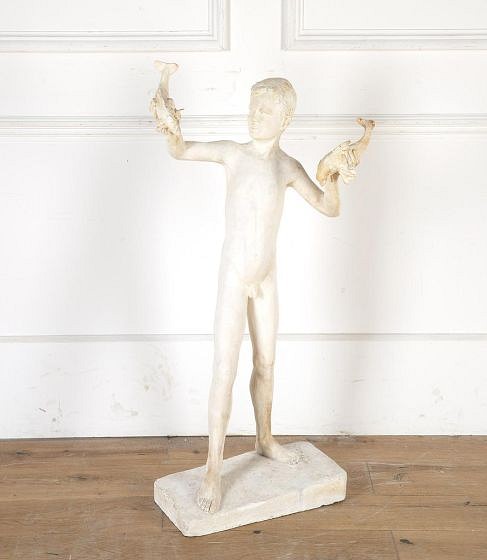SALE: Plaster Maquette Sculpture of a Young Boy DA8013778