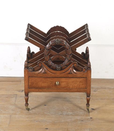 19th Century Mahogany Wreath-Carved Canterbury DA8015133