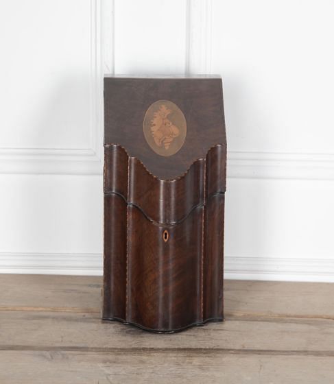 18th Century Georgian Mahogany Shell Inlay Cutlery Box DA8030746
