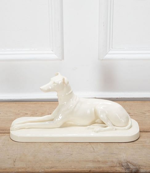 20th Century Sarreguemines Ceramic Greyhound Statue DA8037738