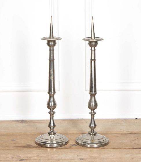 Large Pair of 19th Century French Pricket Candlesticks DA8238035