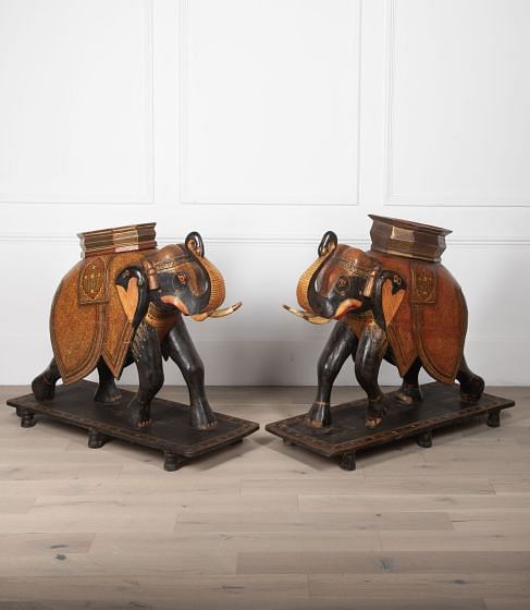 Pair of Large 19th Century Decorative Elephants DA8431534