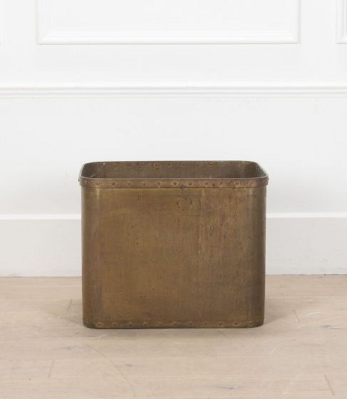 SALE: Large 19th Century Rectangular Brass Log Bin DA8538013