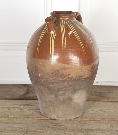 18th Century French Glazed Walnut Oil Jar DA9023348
