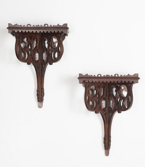 Pair of 19th Century Mahogany Wall Brackets DA9629065