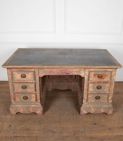 19th Century English Flocked Desk DB3633835
