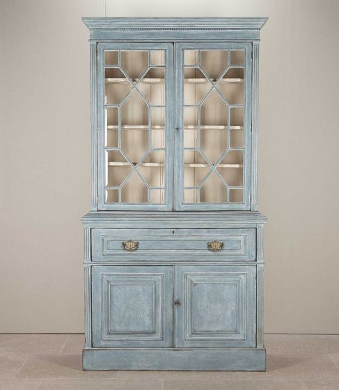 Early 20th Century English Painted Bookcase Secretaire DB5643942