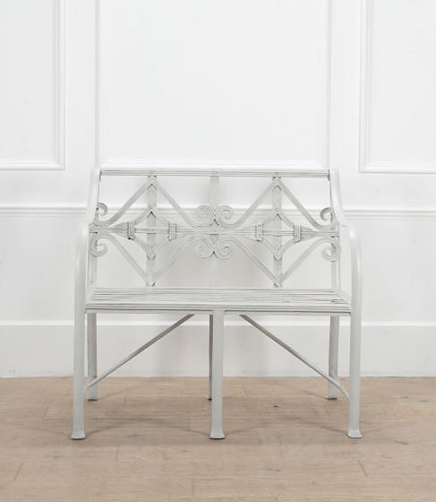Small English Regency Style Wrought Iron Garden Seat GA0539481