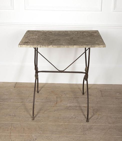 19th Century French Charles X Iron and Marble Garden Table GA1521053