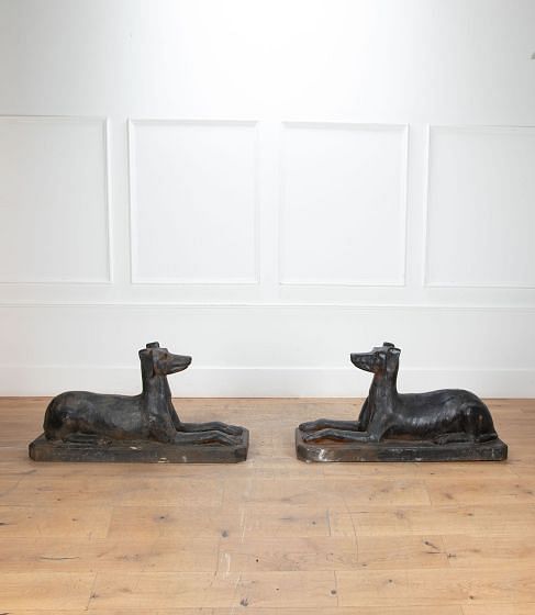 Large Pair of 19th Century Cast Iron Dogs GA2334366