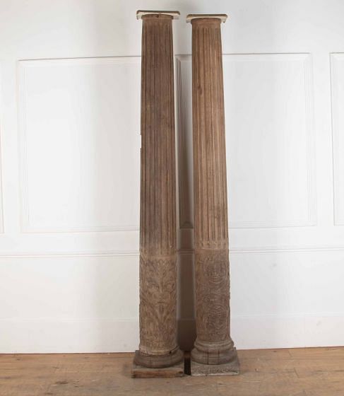 Pair of 19th Century Oak Columns GA2536388