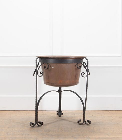 Victorian Copper Planter on Scrolled Iron Stand GA2537321
