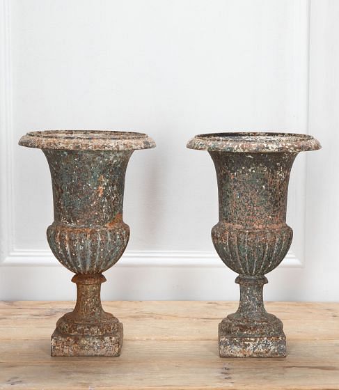 Pair of 19th Century French Iron Urns GA2834137