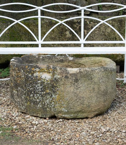 18th Century D-shaped Limestone Trough GA3340008