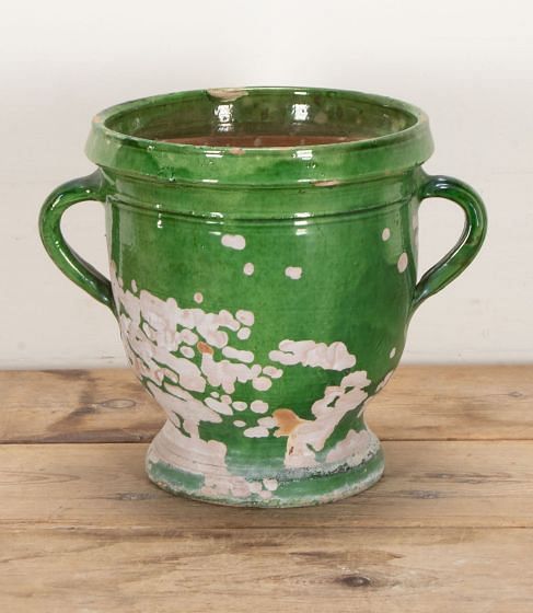 19th Century Castelnaudary Green Glaze Terracotta Planter GA3442342
