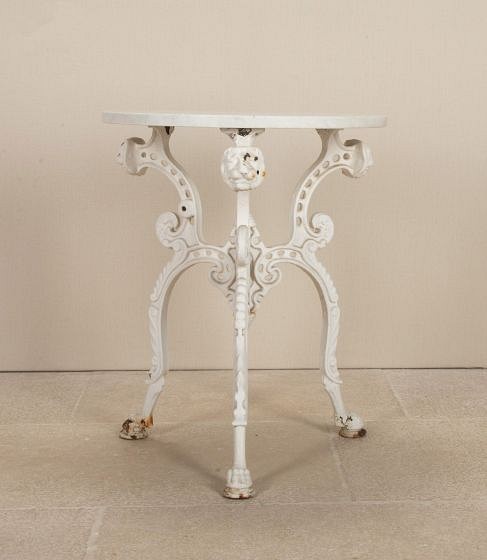 Victorian Cast Iron Garden Table with Marble Top GA3743420