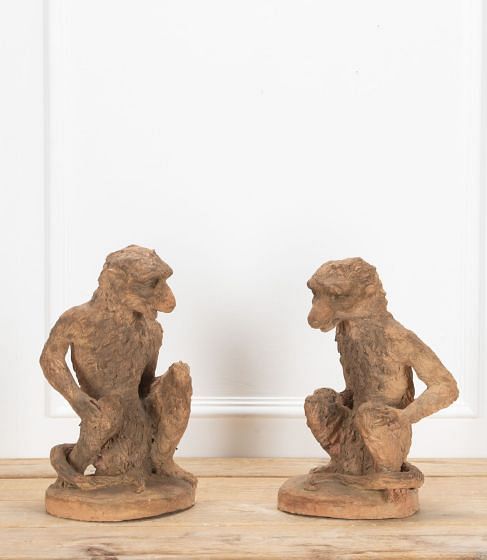 Pair of 19th Century French Terracotta Monkeys GA4137923