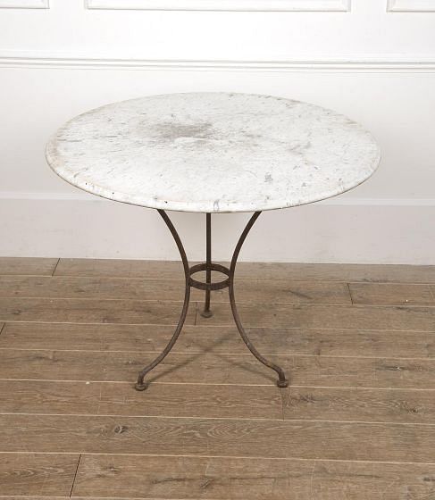 19th Century French Napoleon III Marble and Iron Garden Gueridon GA4516691