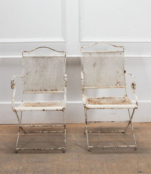 Pair of 19th Century French Iron Garden Chairs GA6239958